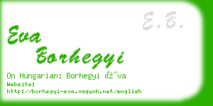 eva borhegyi business card